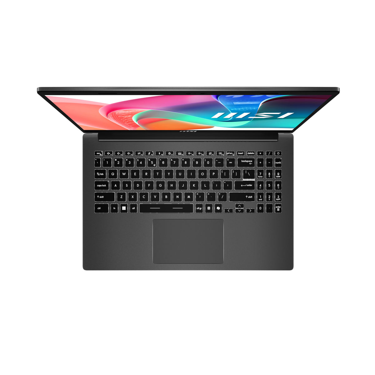 MSI Modern 15 F1MG-1245FRNN Intel Core 7 150U Laptop 39,6 cm (15.6") Full HD 16 GB DDR4-SDRAM 512 GB SSD Wi-Fi 6E (802.11ax) Windows 11 Pro Grau AZERTY Französisch