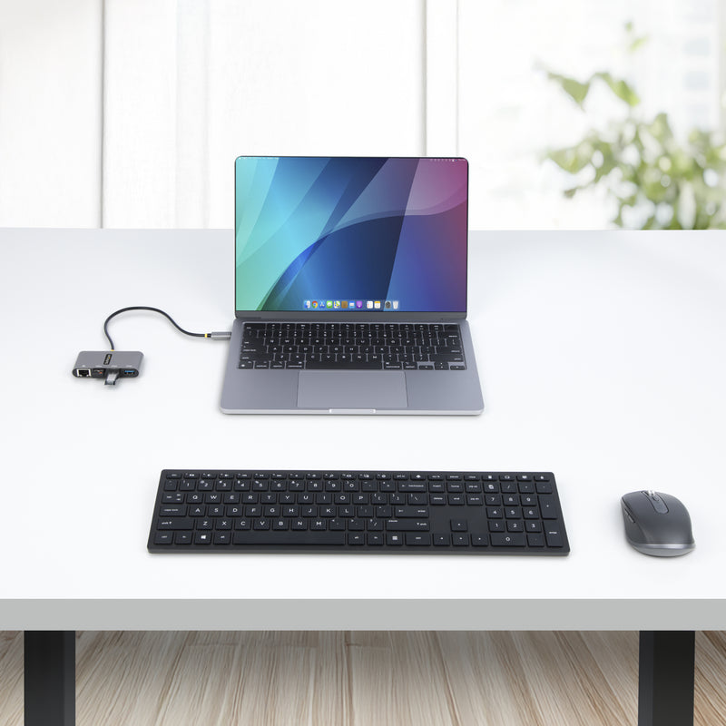 StarTech.com 3-Port USB-C Hub mit Ethernet - 3x USB-A - Gigabit Ethernet - Multi USB 3.0 5 Gbit/s - Thunderbolt 3 Adapter/Reiseadapter - 30cm Kabel - USB-C auf USB-A Splitter/Verteiler