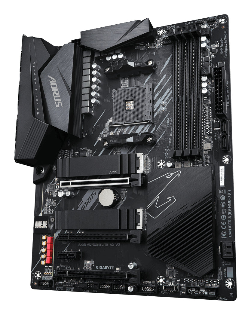 GIGABYTE B550 AORUS ELITE AX V2 Mainboard – AMD Ryzen 5000 CPUs, 12+2 Phasen VRM, bis zu 4733 MHz DDR4, 1xPCIe 4.0 + 1xPCIe 3.0 M.2, Wi-Fi 6E, 2.5GbE LAN, USB 3.2 Gen 2
