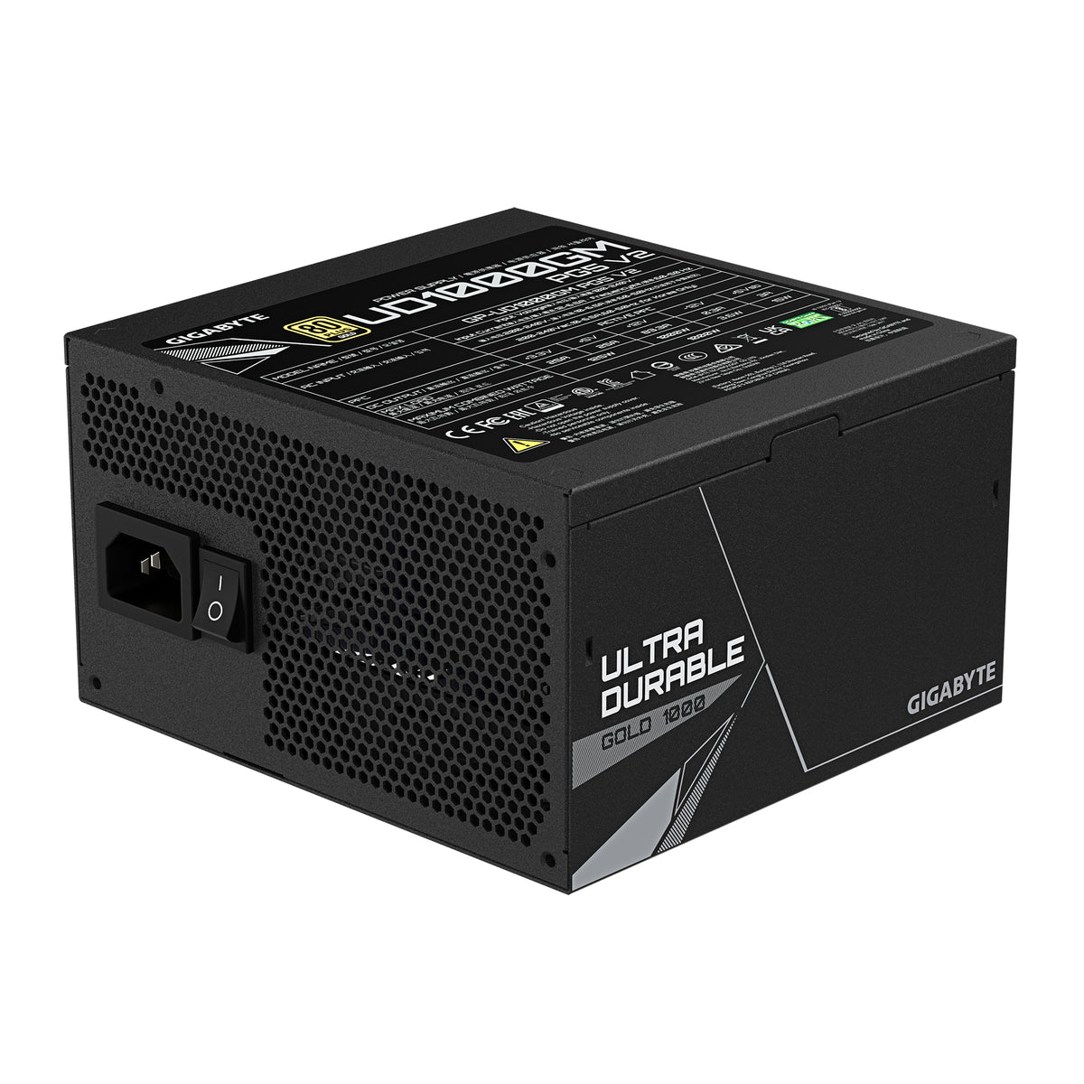 GIGABYTE UD1000GM PG5 V2 Netzteil – PCIe Gen 5.1, 80 PLUS Gold, Vollmodulares Design, 120-mm-Lüfter, ATX 3.1-kompatibel, EU-Stecker