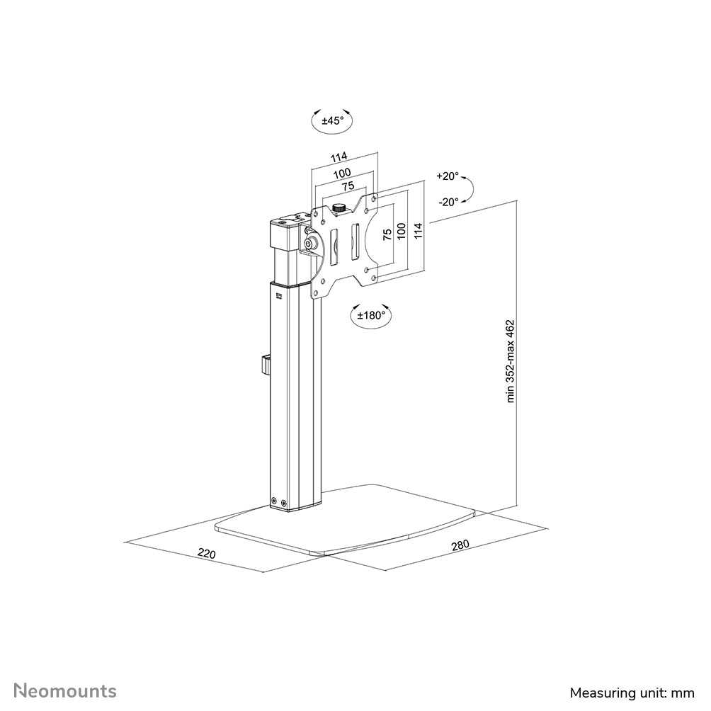 Neomounts FPMA-D865BLACK Monitor-Ständer 10-32" - Gasfeder