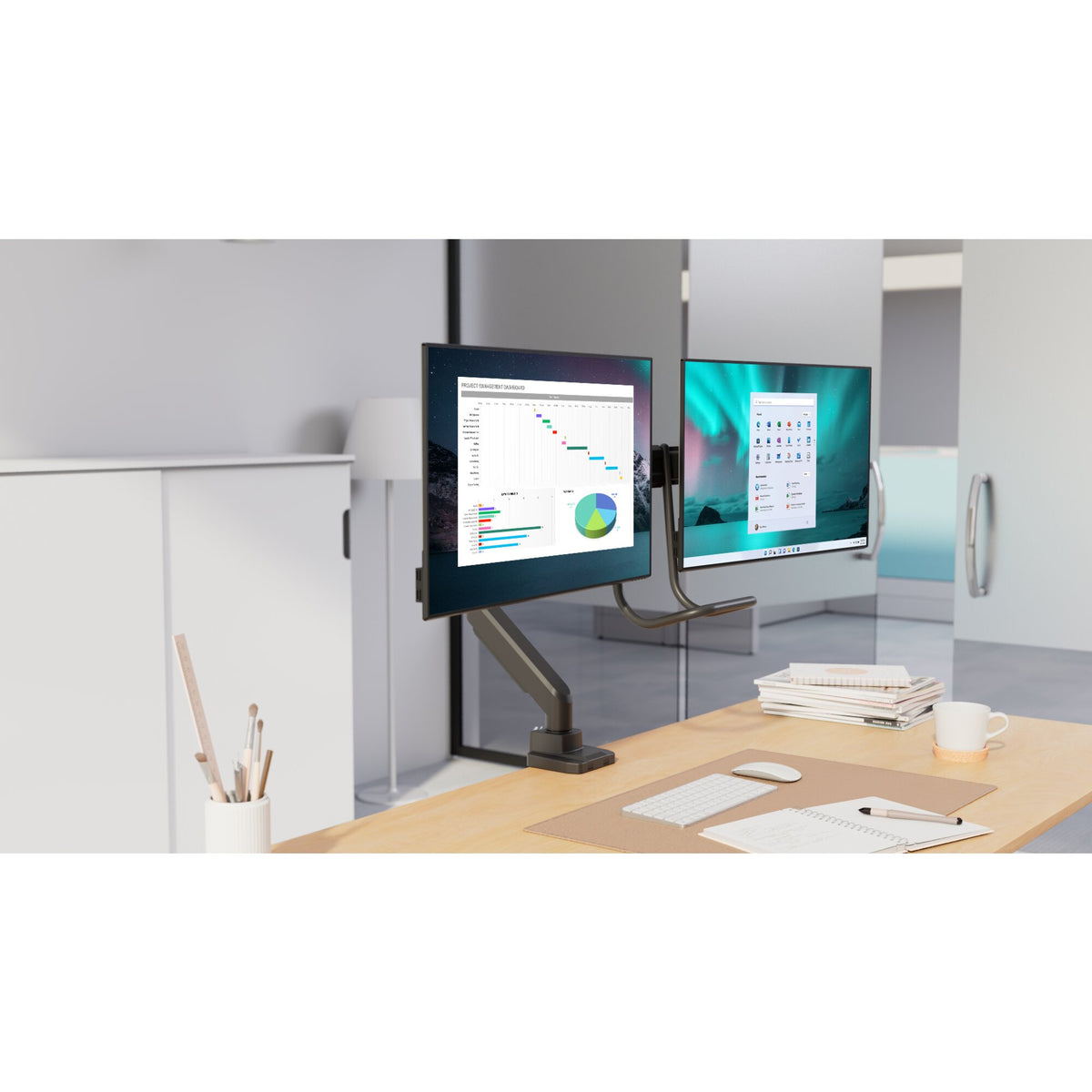Kensington SmartFit Dual Monitorarm mit Griff