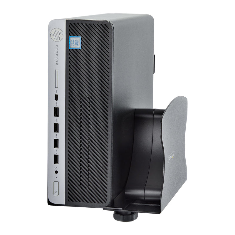 StarTech.com PC-Wandhalterung, für Computer bis zu 18 kg, werkzeuglos Verstellbare Breite (50 bis 200 mm), PC Wandmontage für Mini PC/Tower, Computer Wand-/Schreibtischhalterung