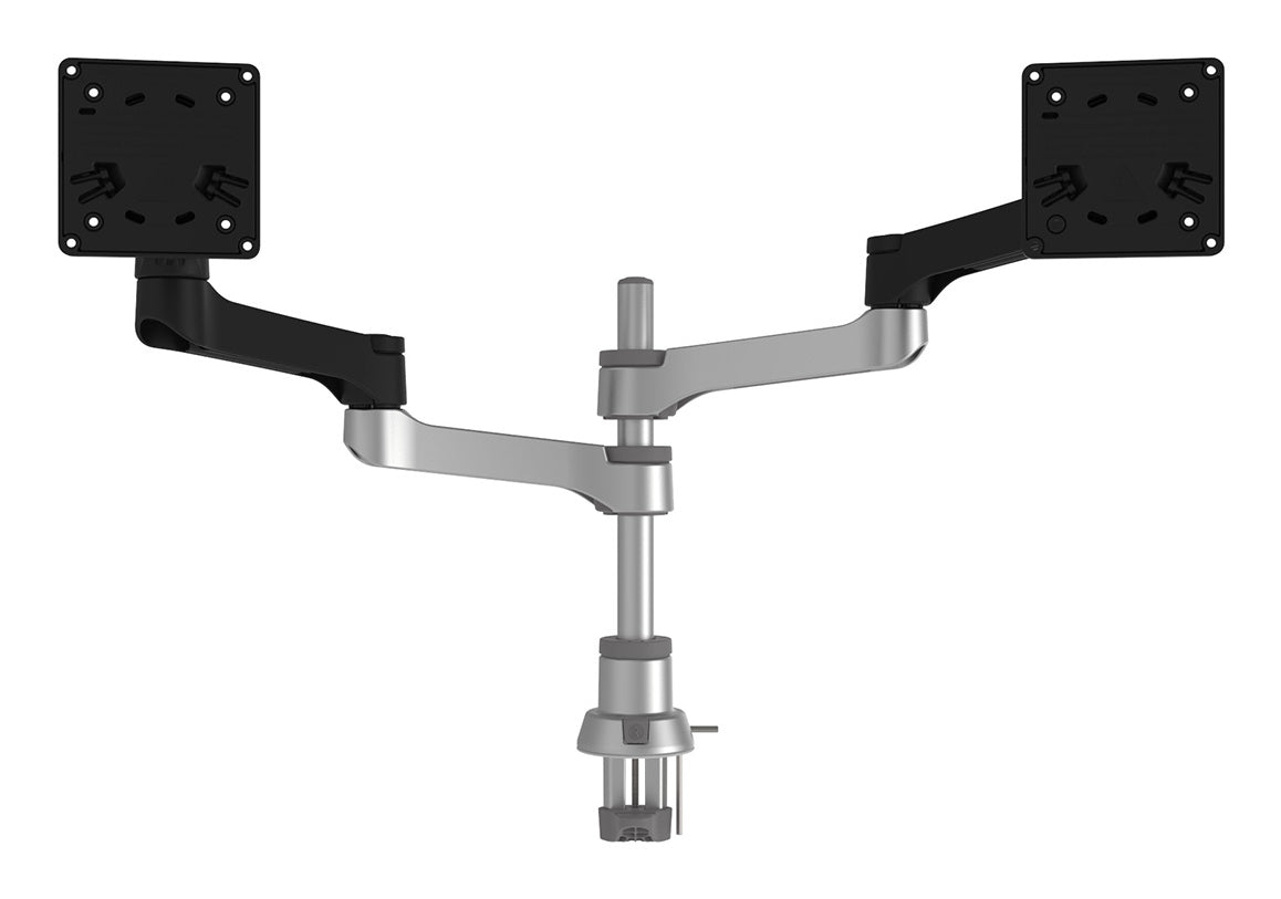 R-Go Tools Monitorhalterung R-Go Zepher, verstellbarer Doppel-Monitorarm, 100% Zirkular, bis 8 kg belastbar, schwarz