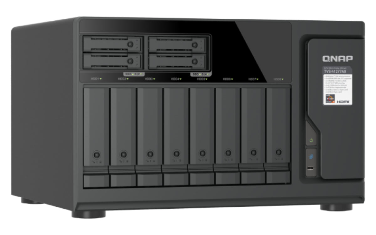QNAP TVS-H1277AX NAS Tower AMD Ryzen™ 5 16 GB DDR5 QNAP QTS Schwarz