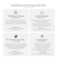 StarTech.com USB C Multiport Adapter, 4K 60Hz HDMI Anschluss, 5Gbit/s USB-A Hub, USB C auf HDMI, 100W PD, GbE, SD/MicroSD, 30cm Kabel, Reiseadapter, Thunderbolt 3 Dockingstation
