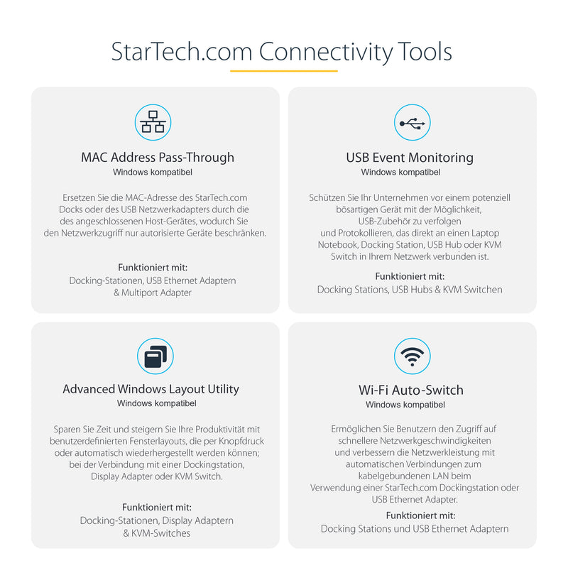 StarTech.com USB C Multiport Adapter, 4K 60Hz HDMI Anschluss, 5Gbit/s USB-A Hub, USB C auf HDMI, 100W PD, GbE, SD/MicroSD, 30cm Kabel, Reiseadapter, Thunderbolt 3 Dockingstation