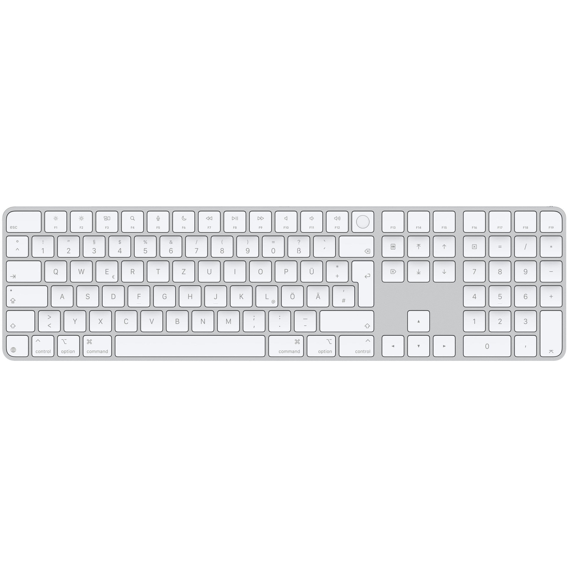 Apple Magic Keyboard with Touch ID and Numeric Keypad for Mac models with Apple silicon - German - White Keys