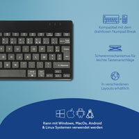 R-Go Tools Ergonomische Tastatur R-Go Compact Break, kompakte Tastatur mit Pausensoftware, AZERTY (FR), Bluetooth, Schwarz