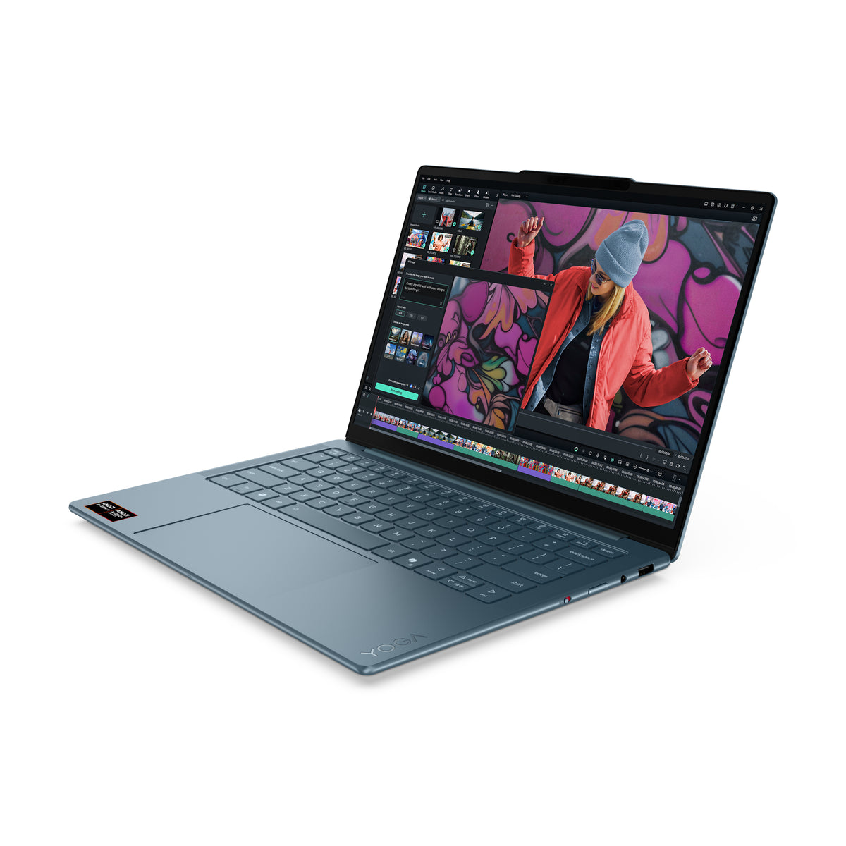 Lenovo Yoga Slim 7 14AKP10 Copilot+ PC AMD Ryzen AI 7 350 Ordinateur portable 35,6 cm (14") 2.8K 16 Go LPDDR5-SDRAM 512 Go SSD Wi-Fi 7 (802.11be) Windows 11 Home Turquoise Allemand