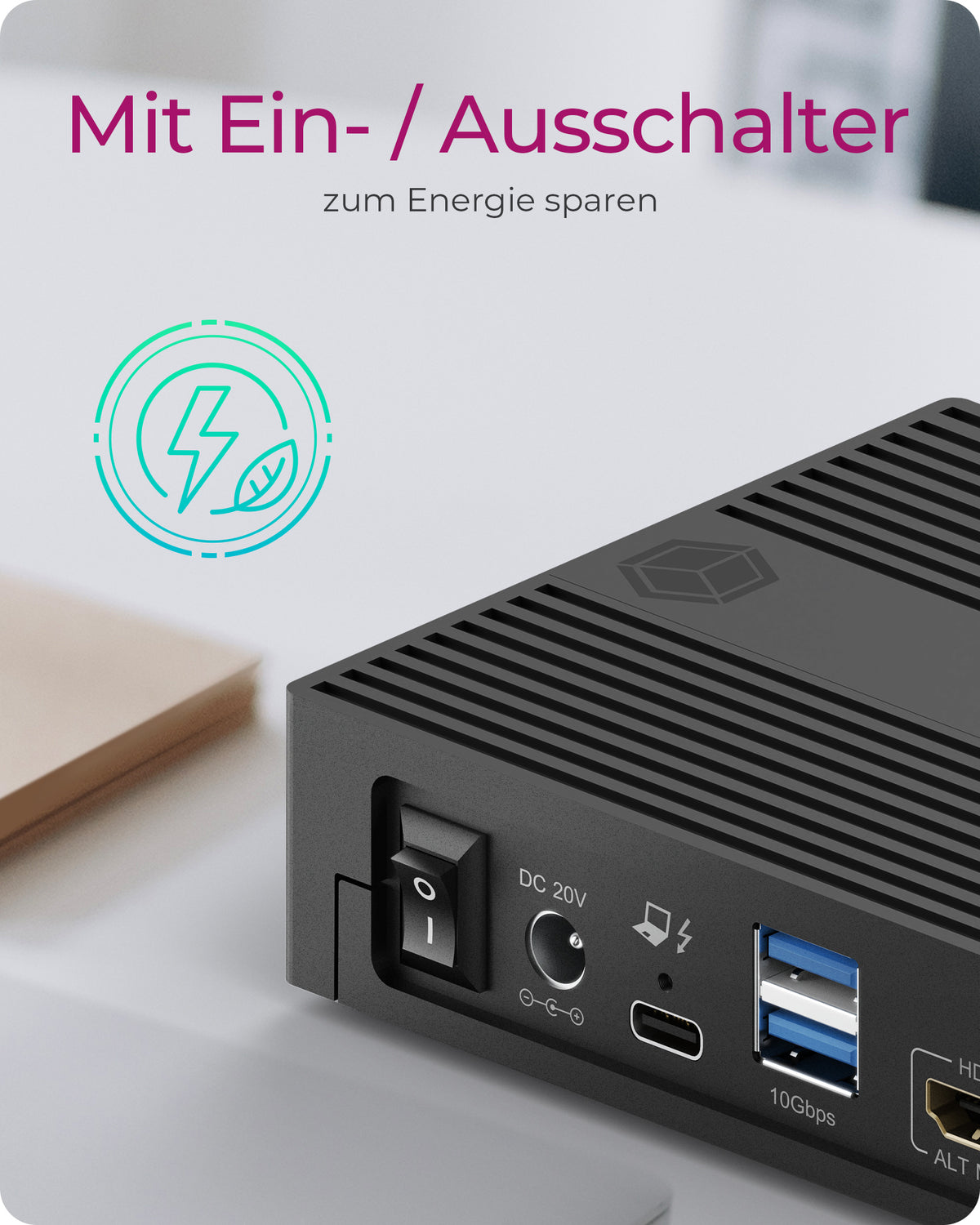 ICY BOX IB-DK2246AC, DisplayLink Notebook DockingStation, DisplayLink® und DP Alt Mode, 2x DisplayPort™ oder 2x HDMI® plus 1x HDMI® Schnittstelle bis zu 4096