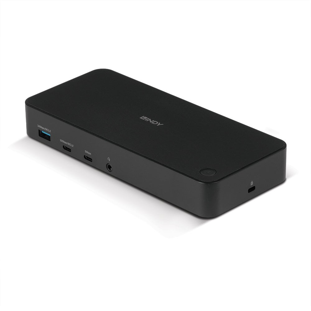 Lindy 43366 laptop-dockingstation & portreplikator Andocken USB 3.2 Gen 2 (3.1 Gen 2) Type-C Schwarz