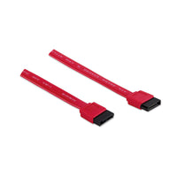 Manhattan SATA-Datenkabel, 7-pol. SATA-Kabel Stecker auf Stecker, 50 cm, rot