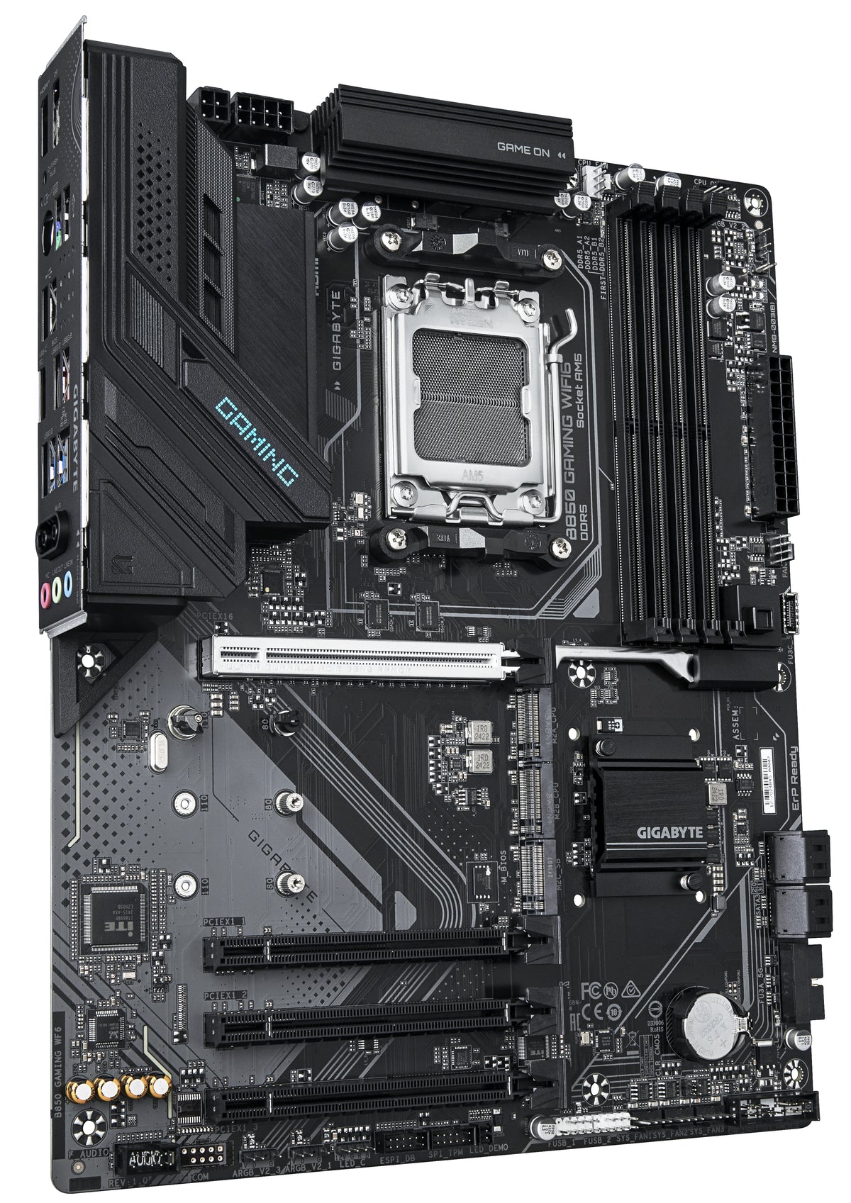GIGABYTE B850 GAMING WIFI6 Motherboard - AMD Ryzen 9000 Serie CPUs, 6+2+2 Phasen digitales VRM, bis zu 8200MHz DDR5 (OC), 1xPCIe 5.0 + 2xPCIe 4.0 M.2, GbE LAN, WIFI 6, USB 3.2 Gen 2