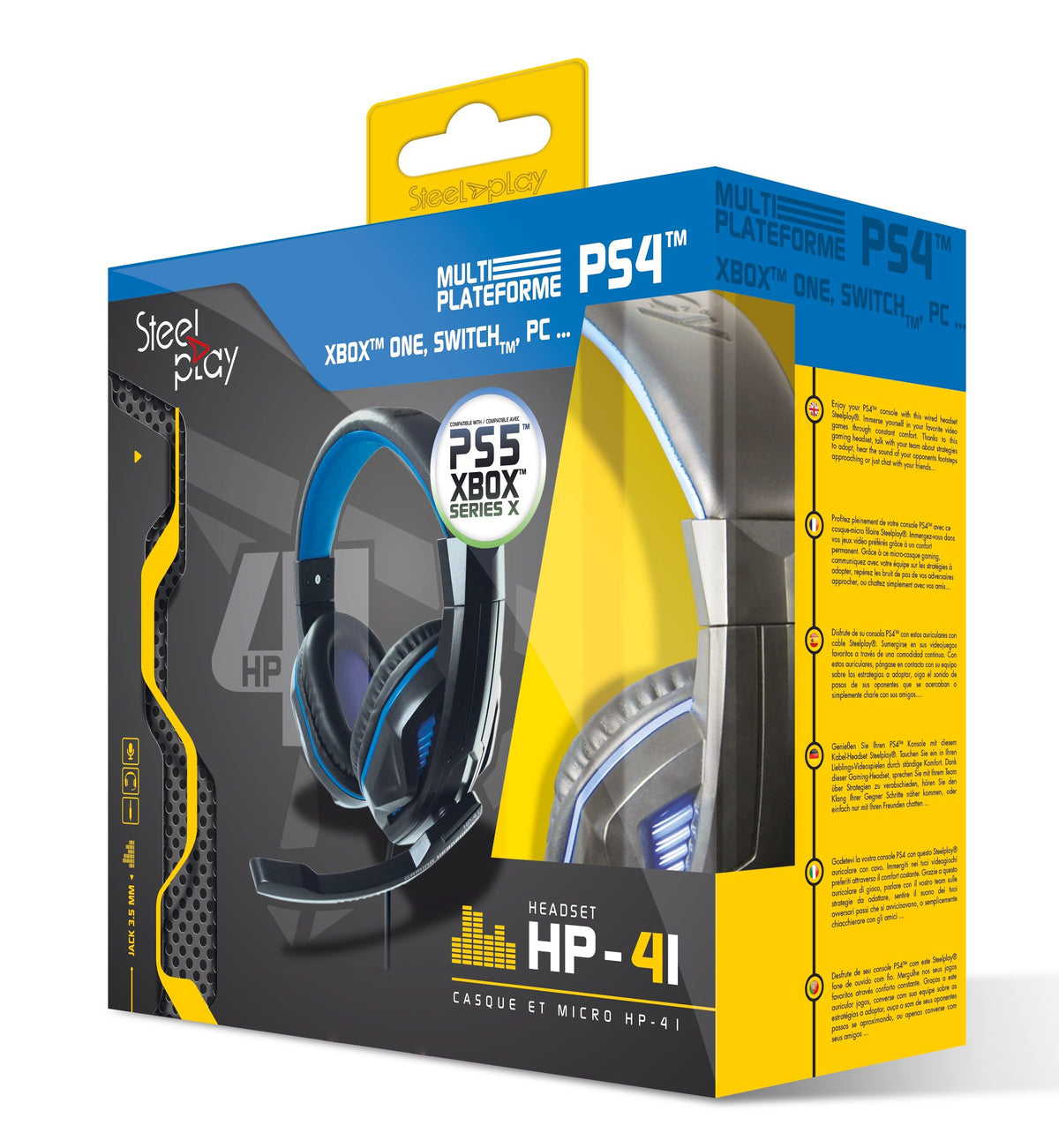 Steelplay HP41 Kopfhörer Kabelgebunden Kopfband Gaming Schwarz, Blau