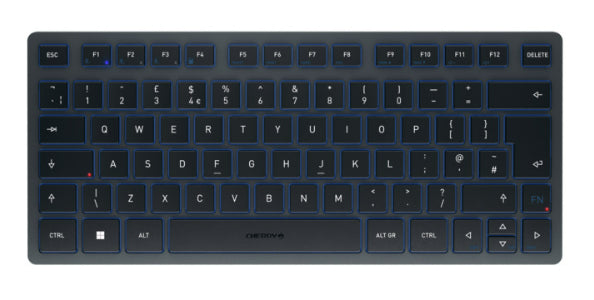 CHERRY KW 7100 MINI BT Tastatur Universal Bluetooth QWERTY UK Englisch Blau