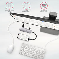 Axagon HMC-HCR3A 3x USB-A+ HDMI+ SD/microSD USB-C 3.2 Gen 1 hub 20cm Kabelgebunden USB 3.2 Gen 1 (3.1 Gen 1) Type-C Grau