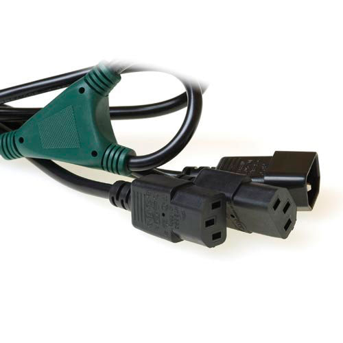 ACT 230V splitcable C14 - 2 x C13 1.8 m Schwarz 1,8 m