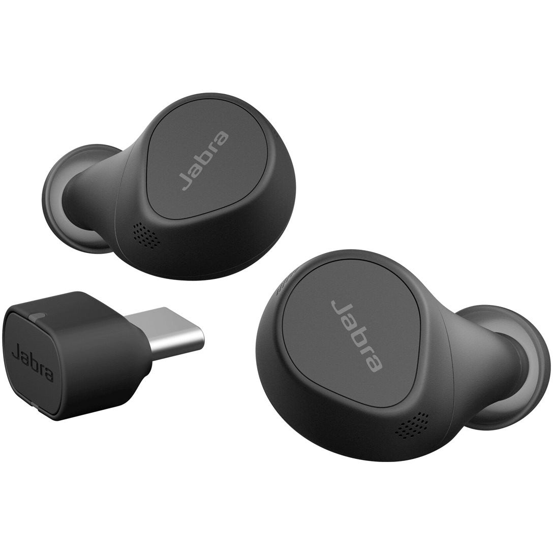 JABRA Evolve2 Buds UC Écouteurs sans fil true wireless avec micro intra-auriculaires Bluetooth annulation active du bruit USB-C via adaptateur BT noir Zoom