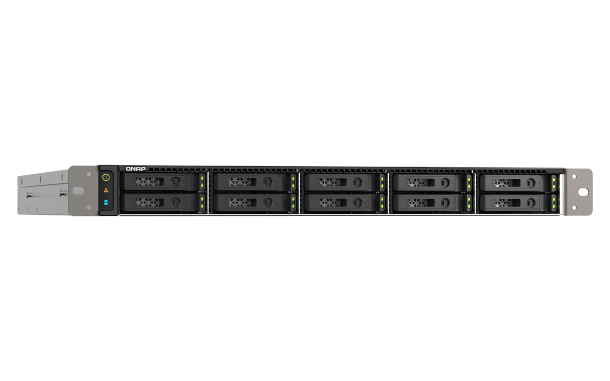 QNAP TS-h1090FU NAS Rack (1U) EPYC 7302P 64 GB DDR4 0 TB QuTS hero Schwarz, Grau