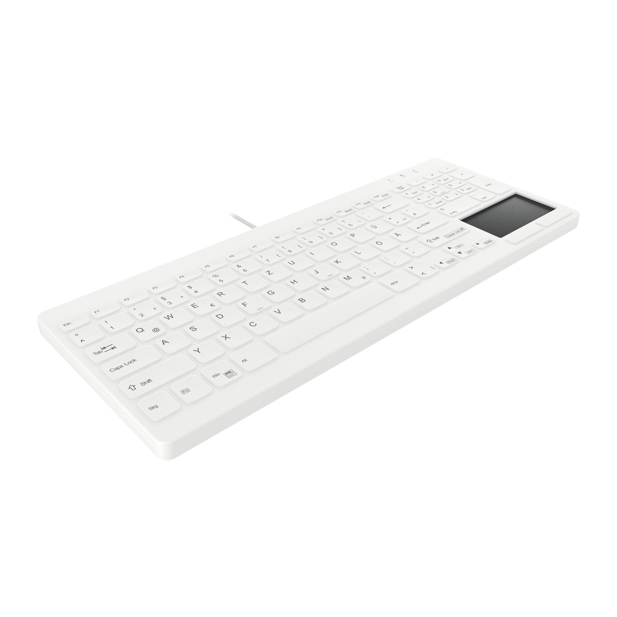 Contour Design Active Key Contour QuickClean Medizinische Tastatur IP68 Touchpad Kompakt Kabelgebunden Weiß DE C7412
