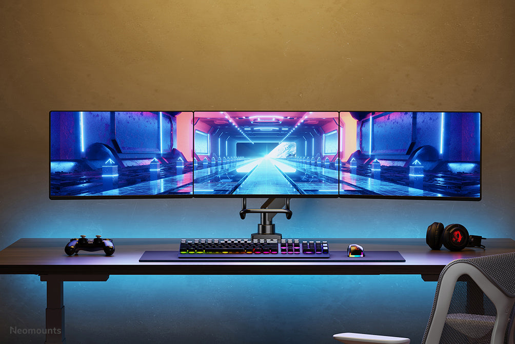 Neomounts NM-D775DX3BLACK Monitorarm 17-27" - Gasfeder - Topfix - 180°-Stopp