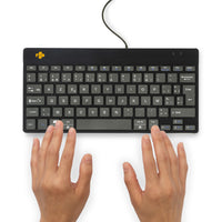 R-Go Tools Ergonomische Tastatur R-Go Compact Break, kompakte Tastatur mit Pausensoftware, AZERTY (BE), verkabelt, schwarz