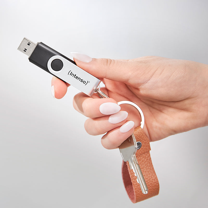Intenso USB-Stick Office Line, 64 GB, USB-A, 3.2 Gen 1x1, schwarz-silber
