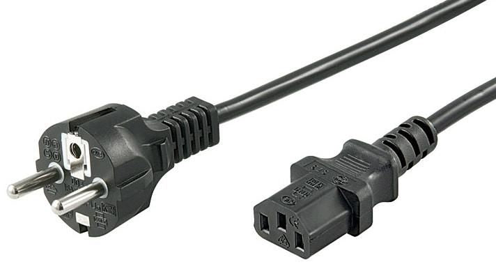Microconnect PE020405 Stromkabel Schwarz 0,5 m Netzstecker Typ E+F C13-Koppler