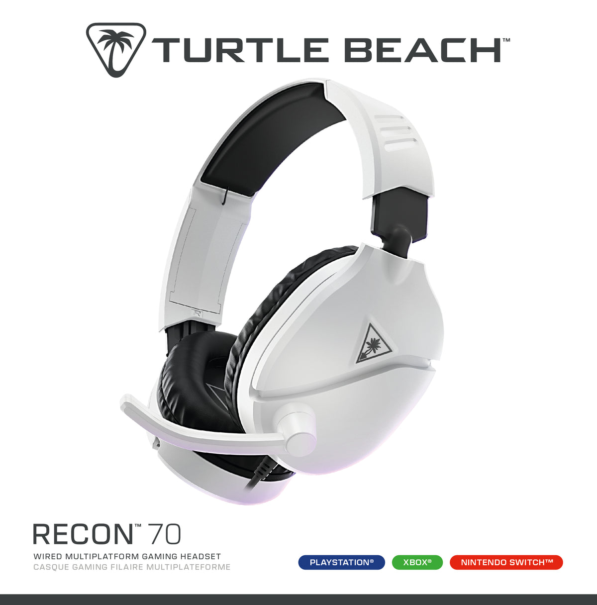 Turtle Beach Recon 70 Konsole Weiß Playstation Universell Einsetzbares Gaming-Headset for PS5, PS4, Xbox Series X|S, Xbox One, PC and Mobile