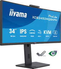 iiyama ProLite XCB3492WQSNPH Computerbildschirm 86,4 cm (34") 3440 x 1440 Pixel UltraWide Quad HD LED Schwarz