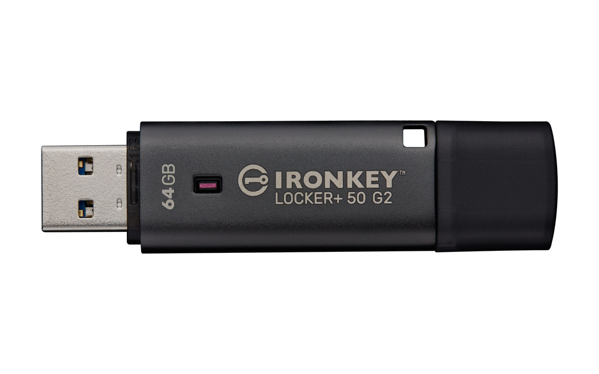 Kingston Technology IronKey 64GB Locker Plus 50 G2, FIPS 197, AES-256