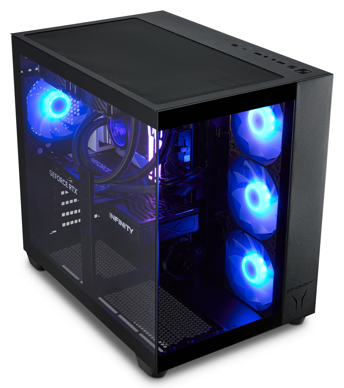 ERAZER Tank X15 (MD 340129) AMD Ryzen™ 7 7800X3D 32 GB DDR5-SDRAM 2 TB SSD NVIDIA GeForce RTX 5070 Windows 11 Home Tower PC Schwarz