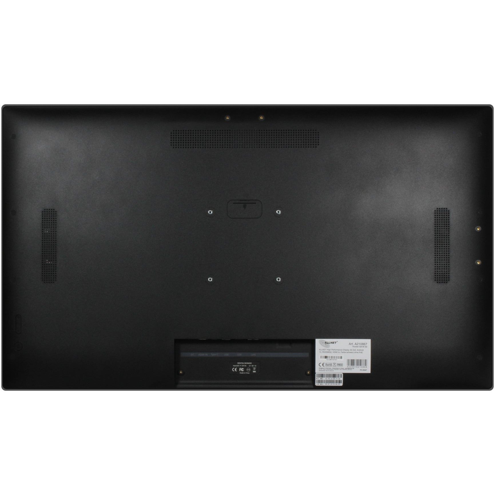 ALLNET High Performance Display 32 Zoll Android 12 RK3588 HDMI In Farbe schwarz ohne PoE