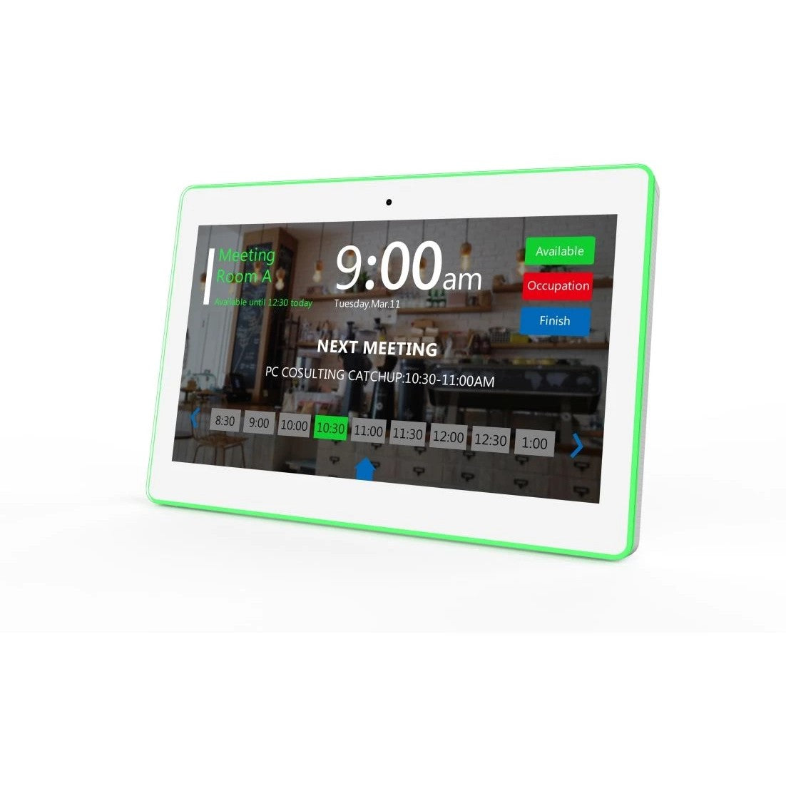 ALLNET Meetingraum RGB LED Tablet 15 Zoll RK3399 weiß Android 10 und NFC/RFID