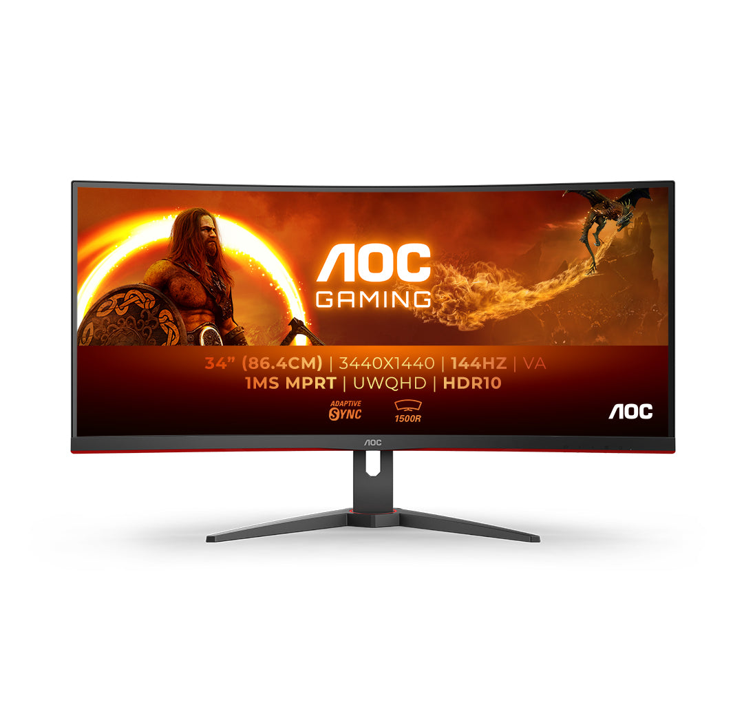 AOC G2 CU34G2XE/BK Computerbildschirm 86,4 cm (34") 3440 x 1440 Pixel Wide Quad HD LCD Schwarz, Rot