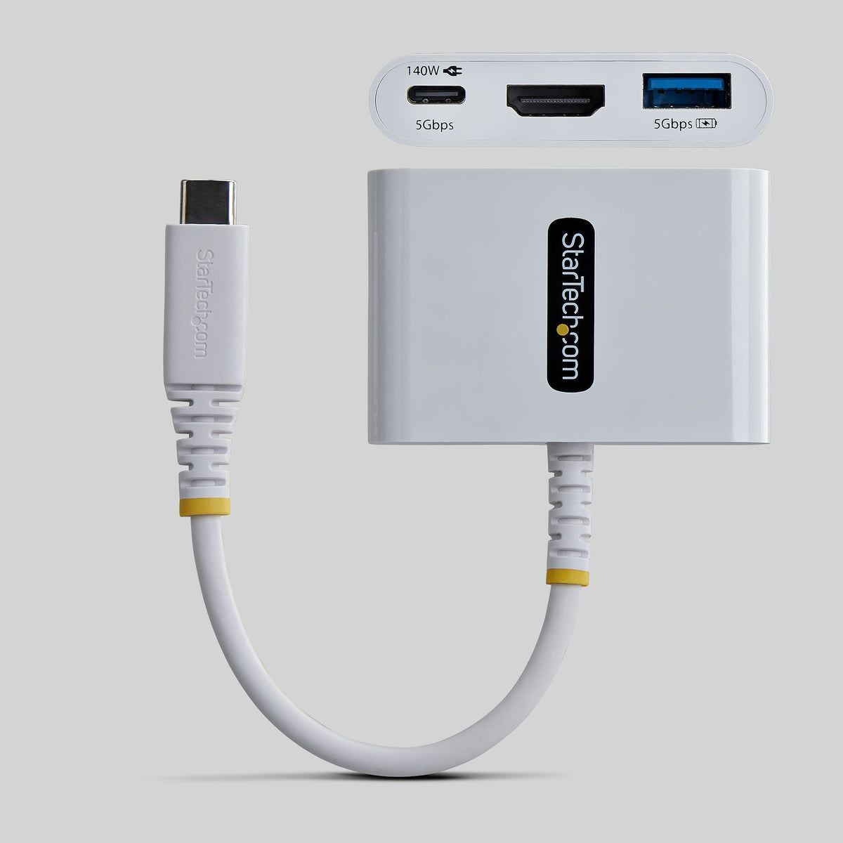 StarTech.com USB-C zu HDMI Multiport Adapter mit 140W PD Ladeleistung, 4K 60Hz HDMI, USB 5Gbps Hub, Mini Dock für MacBook / Dell / Thinkpad / HP / iPad / Tablets