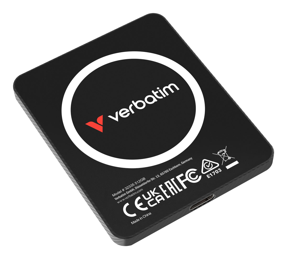 Verbatim SnapBack Ultra Slim SSD 512GB USB Typ-C USB 3.2 Gen 2x2 Schwarz