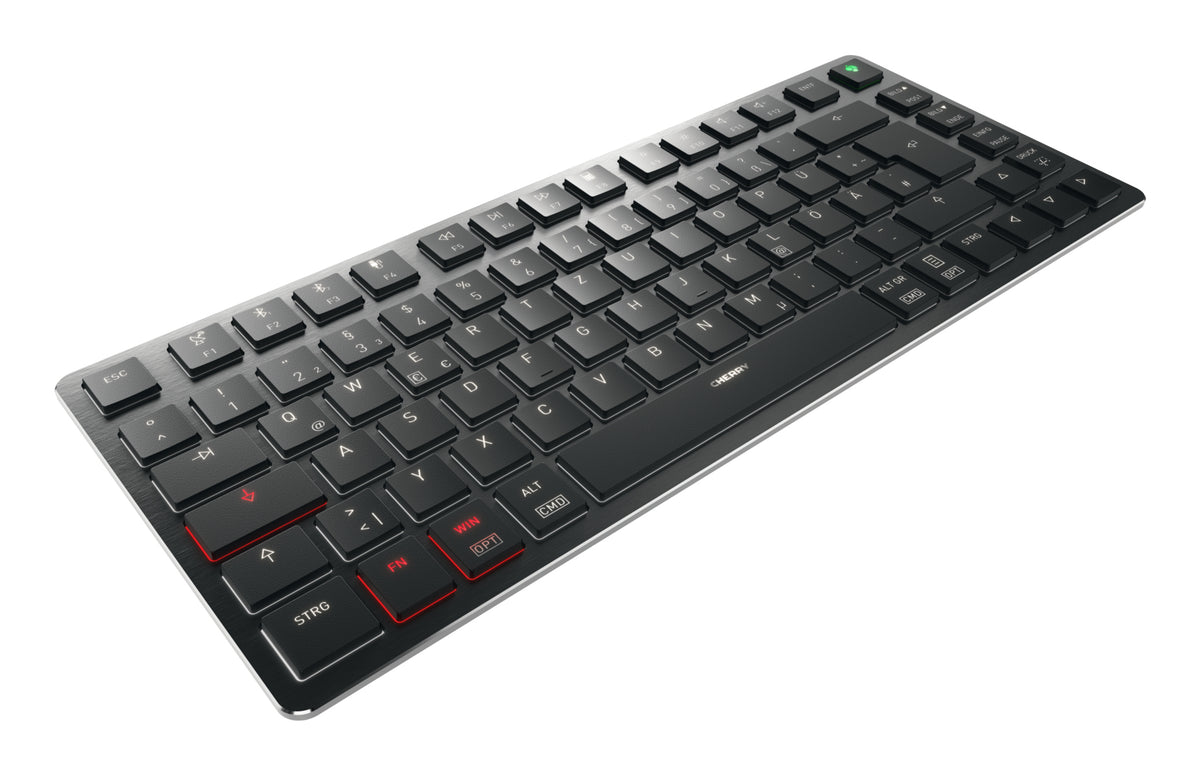 CHERRY KW X ULP 2.0 MINI Tastatur Heimbüro USB + RF Wireless + Bluetooth QWERTZ Deutsch Schwarz