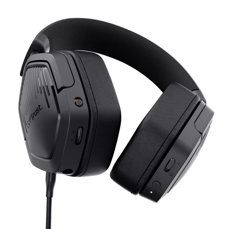 Trust GXT 493 Carus Kopfhörer Verkabelt & Kabellos Kopfband, Helm Gaming USB Type-C / USB Type-A Bluetooth Schwarz