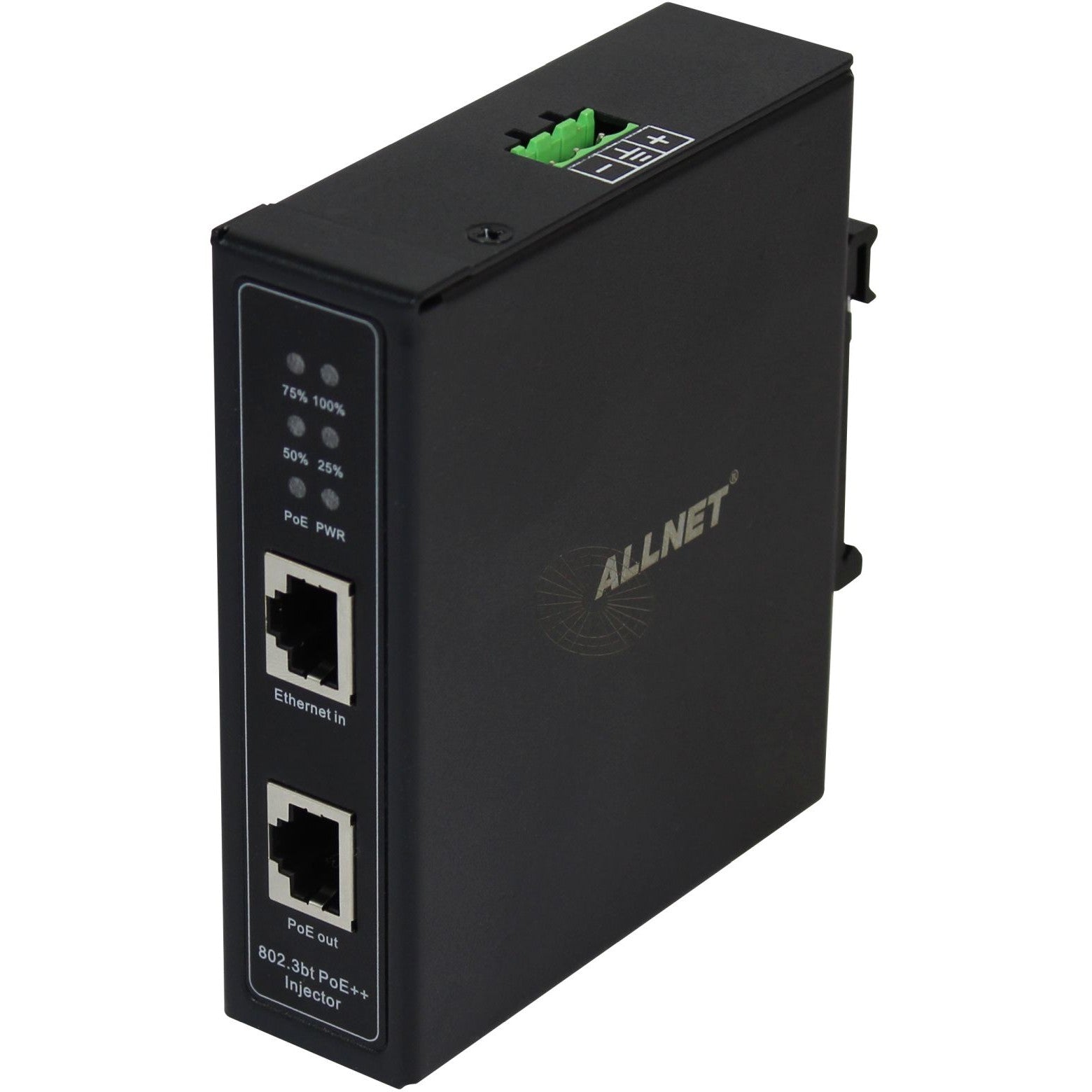 Z ALLNET PoE Injektor Industrial Gigabit / PoE BT (15.4W/30W/90W) / DIN / Metallgehäuse / ALL-PI2014-I-BT90