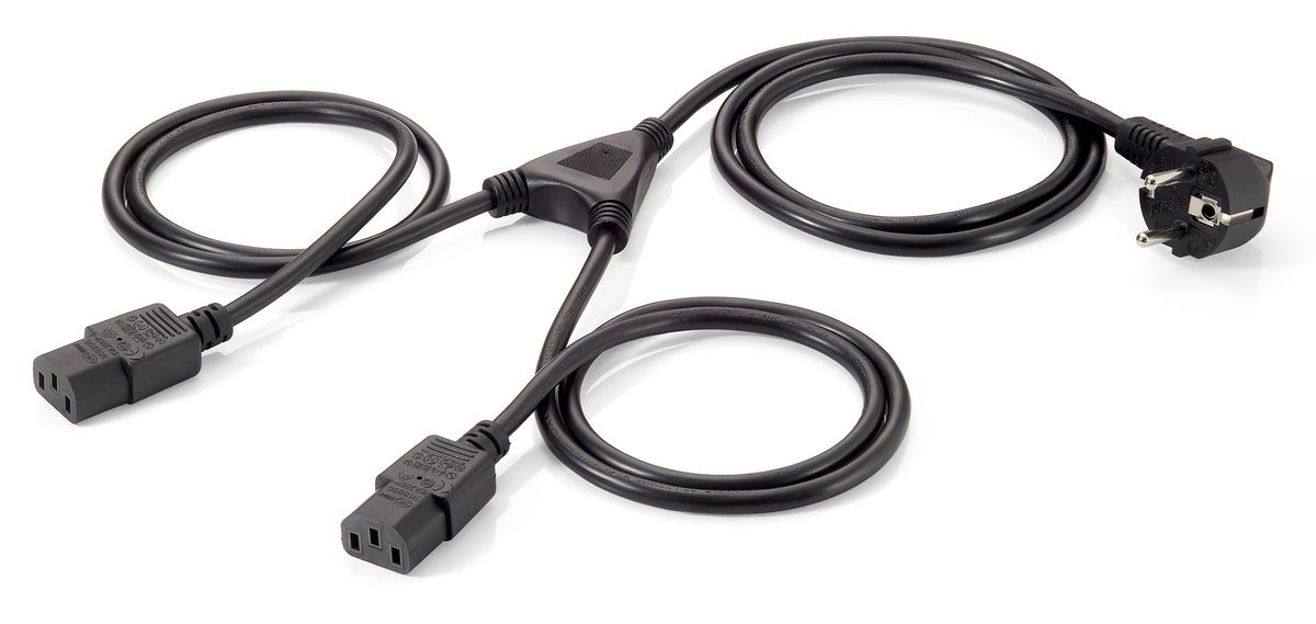 Equip 112220 Schwarz 1,8 m Netzstecker Typ F 2 x C13-Koppler