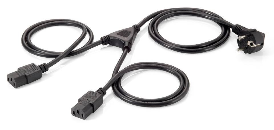 Equip 112220 Schwarz 1,8 m Netzstecker Typ F 2 x C13-Koppler