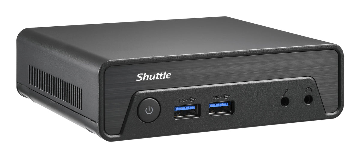 Shuttle Nano PC NE1010BA, Windows 11 Pro,Intel N 100, 8GB DDR4, 128GB M.2, 1x HDMI, 1x DP, 6x USB, 1x LAN, VESA, lüfterlos, 24/7 Dauerbetrieb