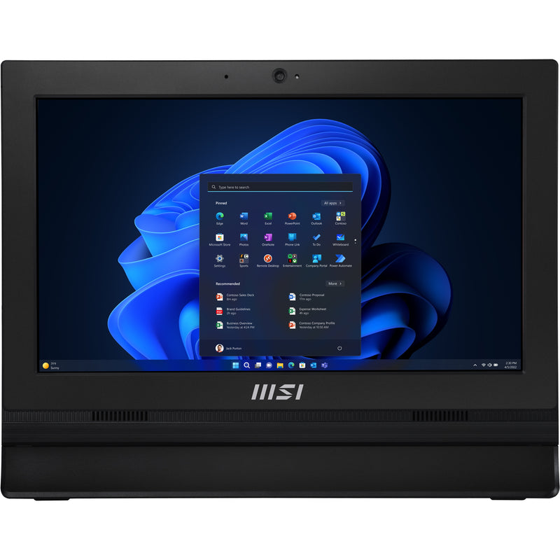 MSI Pro AP162T ADL-019DE Intel® N N100 39,6 cm (15.6") 1920 x 1080 Pixel Touchscreen All-in-One-PC 4 GB DDR4-SDRAM 128 GB SSD Windows 11 Pro Wi-Fi 5 (802.11ac) Schwarz