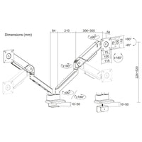 ACT Monitor-Tischhalterung mit Gasdruckfeder, 2 Bildschirme bis zu 32", VESA
