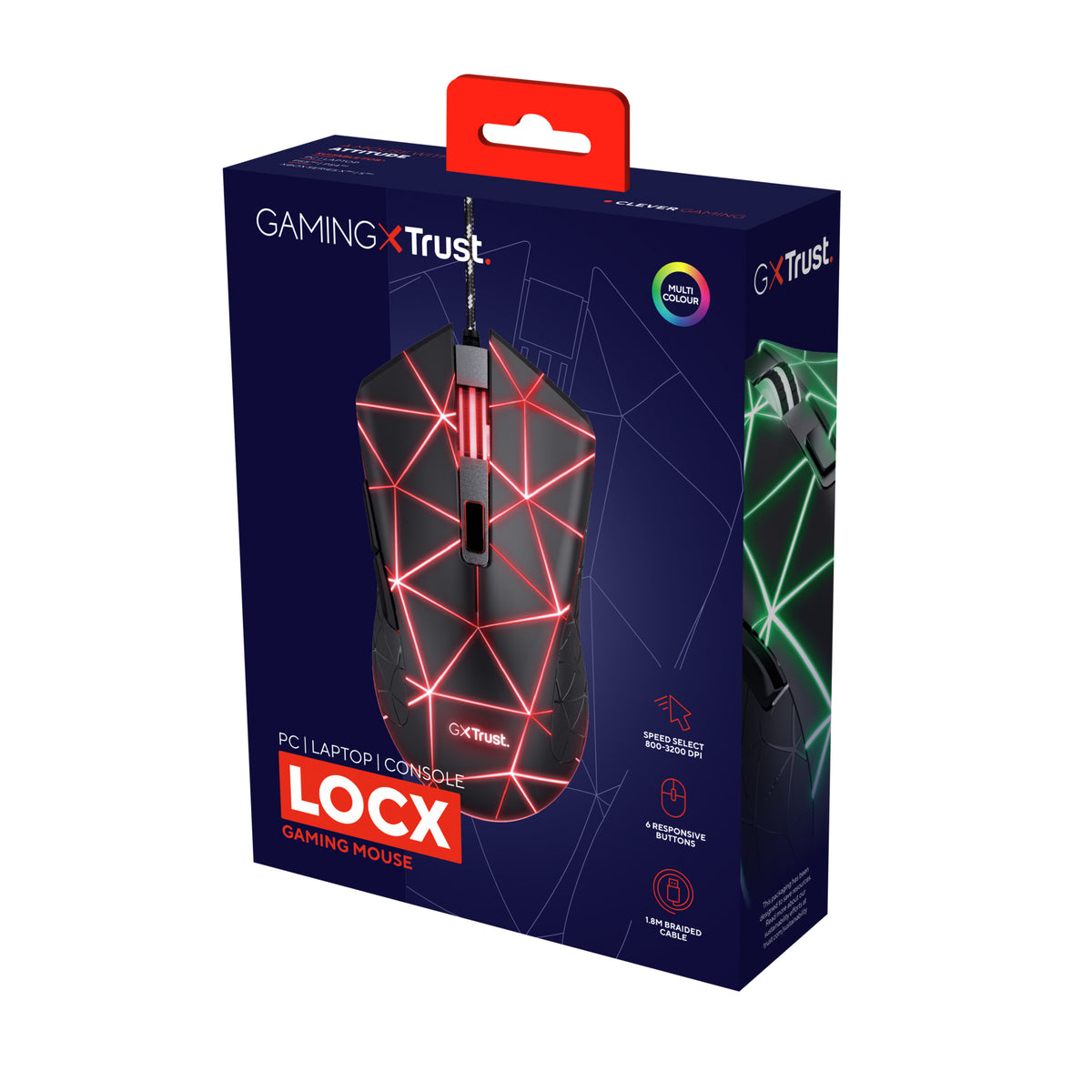 Trust GXT 133 Locx Maus Gaming rechts USB Typ-A Optisch 4000 DPI