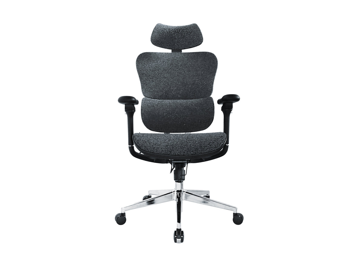 Equip Ergonomischer Premium-Bürostuhl mit Kopfstütze und Armlehnen, Blau-Schwarz