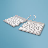 R-Go Tools Ergonomische Tastatur R-Go Split Break mit Pausensoftware, geteilte Tastatur, QWERTY (NORDIC), kabellos, weiß