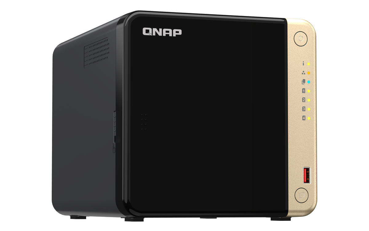 QNAP TS-464 NAS Tower Intel® Celeron® N5095 8 GB DDR4 0 TB QNAP QTS Schwarz